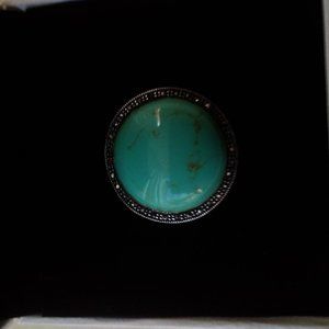 Sterling Silver  & Turquoise and Marcasite Ring